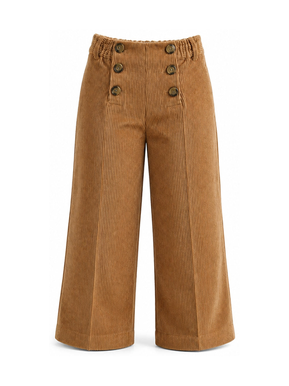 Pantaloni per bambina Ermanno Scervino Kids beige con trama a coste Z1H409 8855 0003 ERMANNO SCERVINO KIDS 