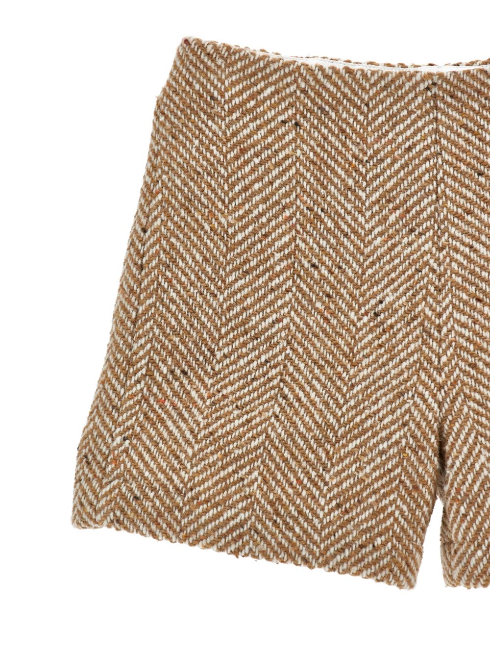 Shorts per bambina Ermanno Scervino Kids marrone con design a spina di pesce Z1H411 8318 0103 ERMANNO SCERVINO KIDS 
