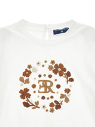 T-shirt per bambina Ermanno Scervino Kids bianca con ricamo a fiori Z1H616 8206 0001 ERMANNO SCERVINO KIDS 