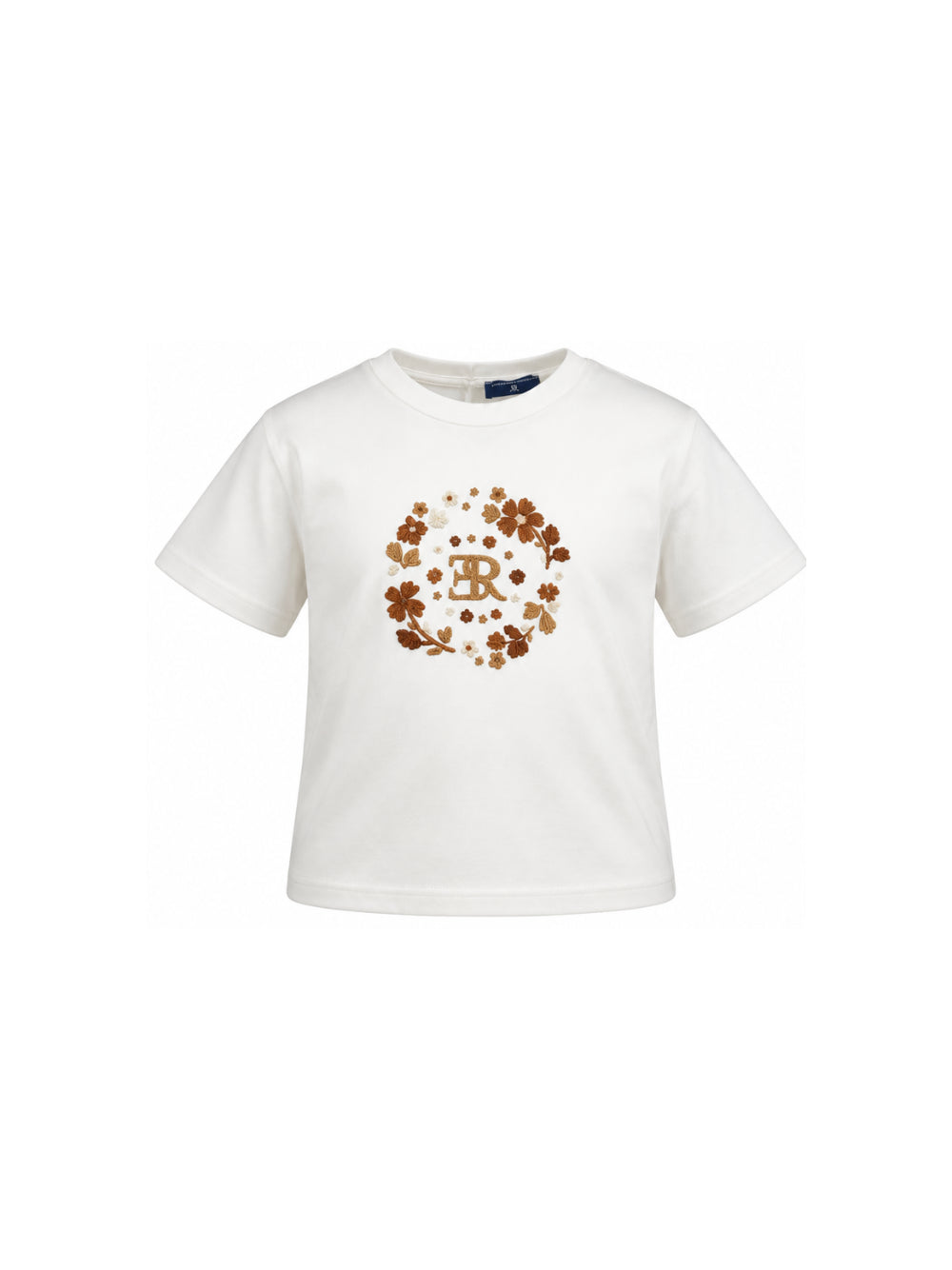 T-shirt per bambina Ermanno Scervino Kids bianca con ricamo a fiori Z1H616 8206 0001 ERMANNO SCERVINO KIDS 