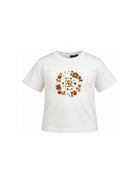 T-shirt per bambina Ermanno Scervino Kids bianca con ricamo a fiori Z1H616 8206 0001 ERMANNO SCERVINO KIDS 