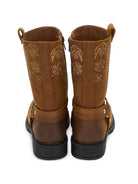 Stivali per bambina Ermanno Scervino Kids marrone con ricamo a fiori Z8H006 8790 0006 ERMANNO SCERVINO KIDS 