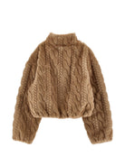 Giubbino per bambina Ermanno Scervino Kids marrone con pelliccia sintetica Z9H104 8094 0003 ERMANNO SCERVINO KIDS 