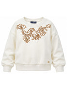 Felpa per bambina Ermanno Scervino Kids bianca con ricamo a fiori Z9H600 8096 0103 ERMANNO SCERVINO KIDS 