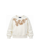 Felpa per bambina Ermanno Scervino Kids bianca con ricamo a fiori Z9H600 8096 0103 ERMANNO SCERVINO KIDS 