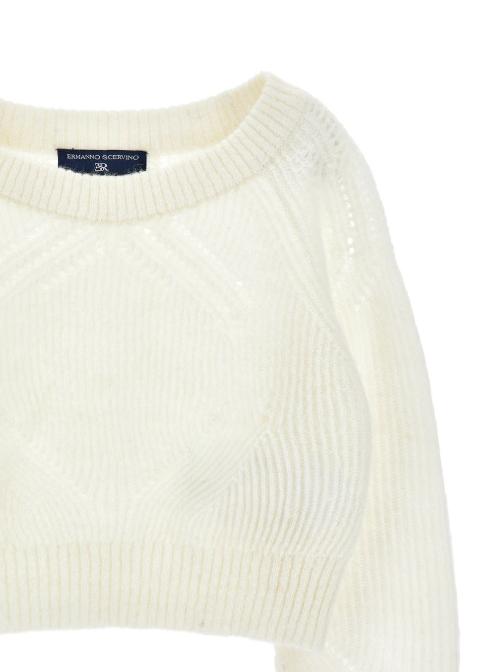 Maglione per bambina Ermanno Scervino Kids bianco con motivo a rombi Z9H601 8710 0001 ERMANNO SCERVINO KIDS 