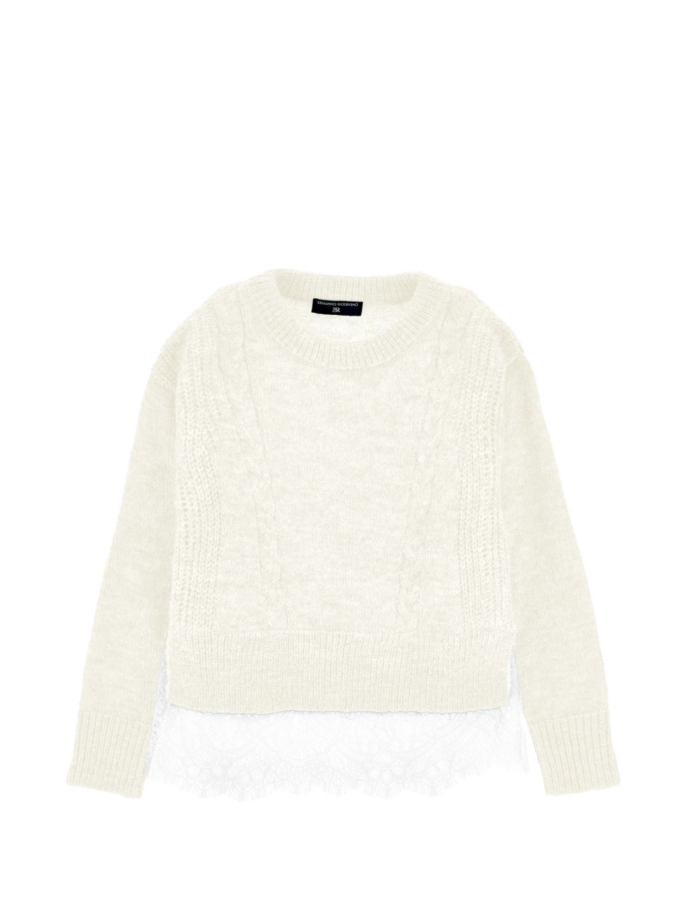 Maglione per bambina Ermanno Scervino Kids bianco con maglia intrecciata Z9H604 8710 0001 ERMANNO SCERVINO KIDS 