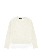 Maglione per bambina Ermanno Scervino Kids bianco con maglia intrecciata Z9H604 8710 0001 ERMANNO SCERVINO KIDS 