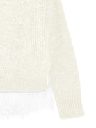 Maglione per bambina Ermanno Scervino Kids bianco con maglia intrecciata Z9H604 8710 0001 ERMANNO SCERVINO KIDS 