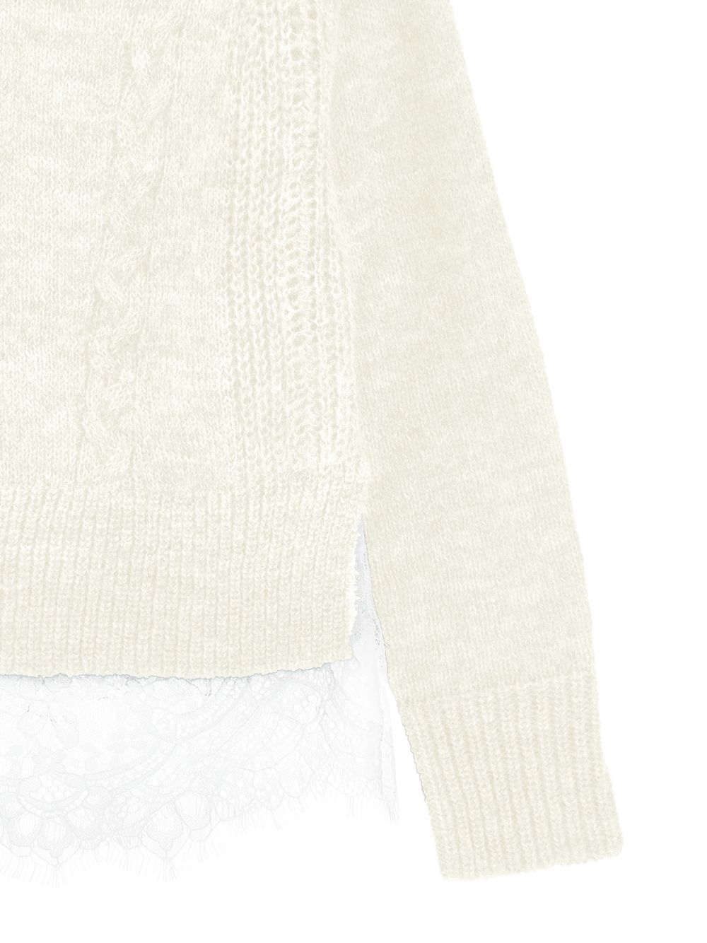 Maglione per bambina Ermanno Scervino Kids bianco con maglia intrecciata Z9H604 8710 0001 ERMANNO SCERVINO KIDS 