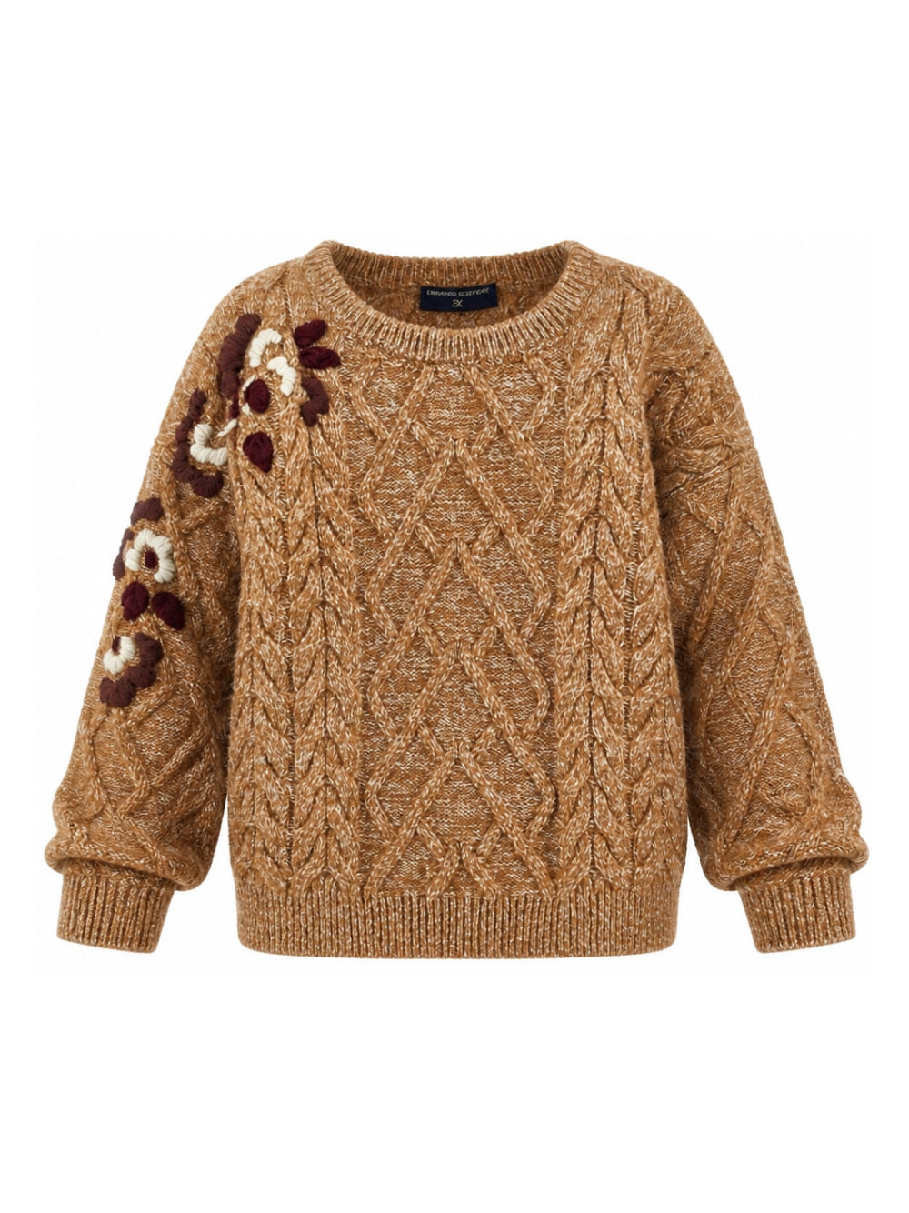 Maglione per bambina Ermanno Scervino Kids marrone con design intrecciato Z9H607 8715 0103 ERMANNO SCERVINO KIDS 