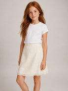 Gonna per bambina Ermanno Scervino Kids bianca con pizzo a fiori Z9H702 8098 0002 ERMANNO SCERVINO KIDS 