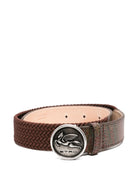 Cintura per bambino Etro Kids marrone con fibbia con Pegaso GX0P21 B0082 999 ETRO KIDS 