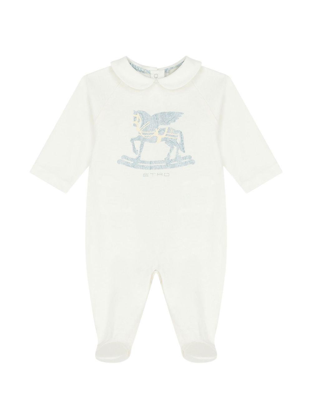 Set tutina cappellino e bavaglino per neonato Etro Kids multicolore con stampa Pegaso sul davanti GYB540 Z3672 102CE ETRO KIDS 