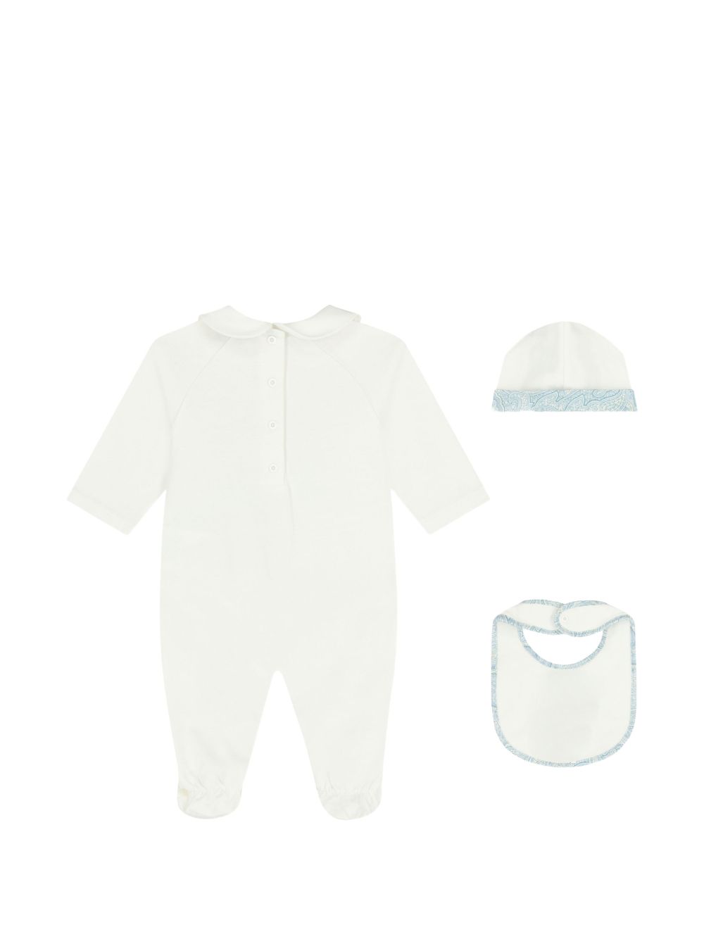 Set tutina cappellino e bavaglino per neonato Etro Kids multicolore con stampa Pegaso sul davanti GYB540 Z3672 102CE ETRO KIDS 