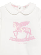 Set tutina, bavaglino e cappellino per neonata ETRO KIDS bianchi con stampa Pegaso (set 3 pezzi) GYB540 Z3672 102RS ETRO KIDS 