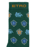 Calzini per bambino Etro Kids verde con motivo Pegaso GZ0H00 Z0553 766MC ETRO KIDS 