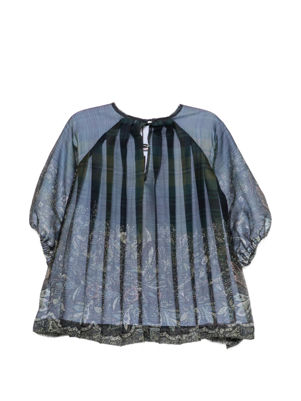Abito per neonata Etro Kids blu plissettato con stampa floreale GZ1021 K0307 719BL ETRO KIDS 