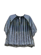 Abito per neonata Etro Kids blu plissettato con stampa floreale GZ1021 K0307 719BL ETRO KIDS 
