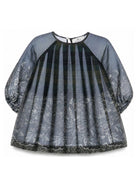 Abito per neonata Etro Kids blu plissettato con stampa floreale GZ1021 K0307 719BL ETRO KIDS 