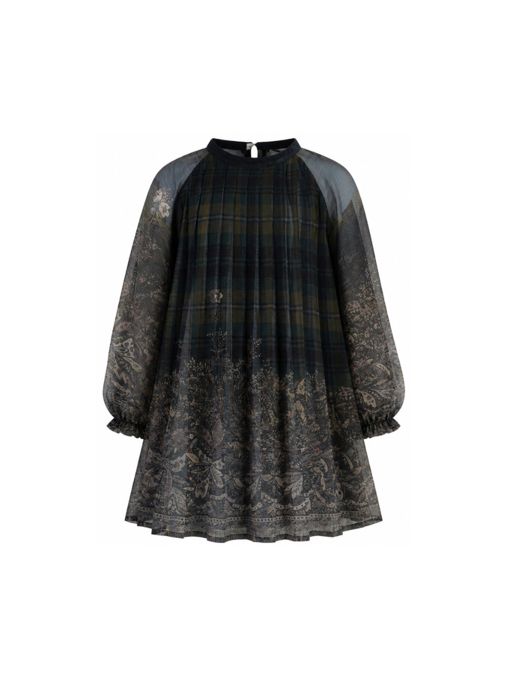 Abito per bambina Etro Kids blu plissettato in crepon leggero con stampa GZ1A31 K0307 719BL ETRO KIDS 