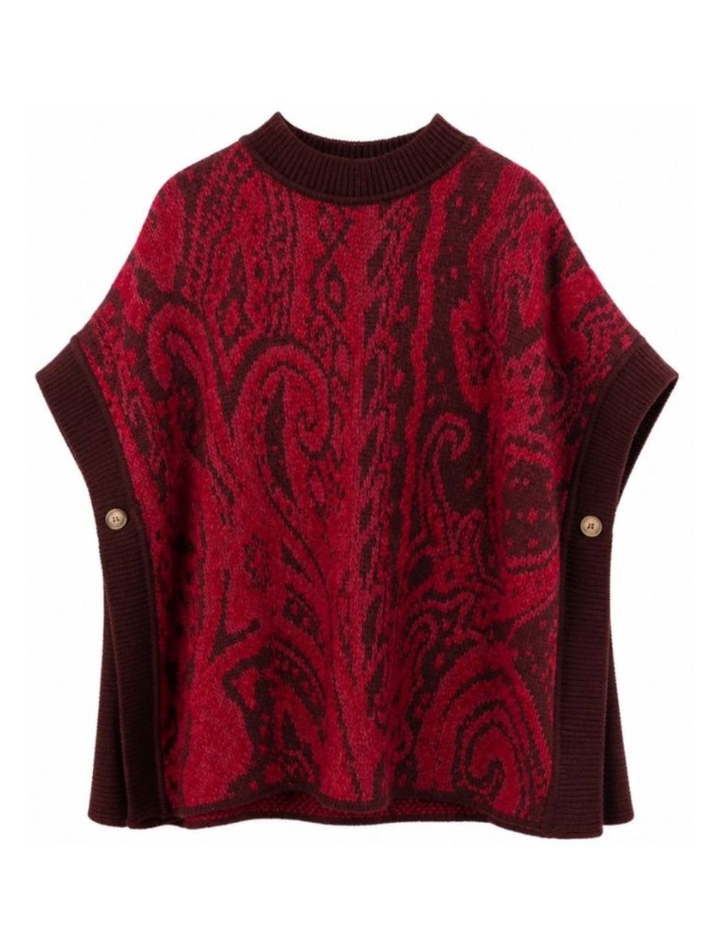 Poncho per bambina Etro Kids rosso con stampa paisley GZ2A23 W0234 562 ETRO KIDS 