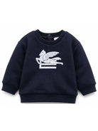 Felpa per neonato Etro Kids blu con motivo Pegaso GZ4300 Z3183 617 ETRO KIDS 