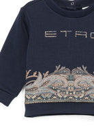 Felpa per neonato Etro Kids blu navy con stampa paisley GZ4330 Z3183 617 ETRO KIDS 