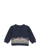 Felpa per neonato Etro Kids blu navy con stampa paisley GZ4330 Z3183 617 ETRO KIDS 