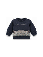 Felpa per neonato Etro Kids blu navy con stampa paisley GZ4330 Z3183 617 ETRO KIDS 