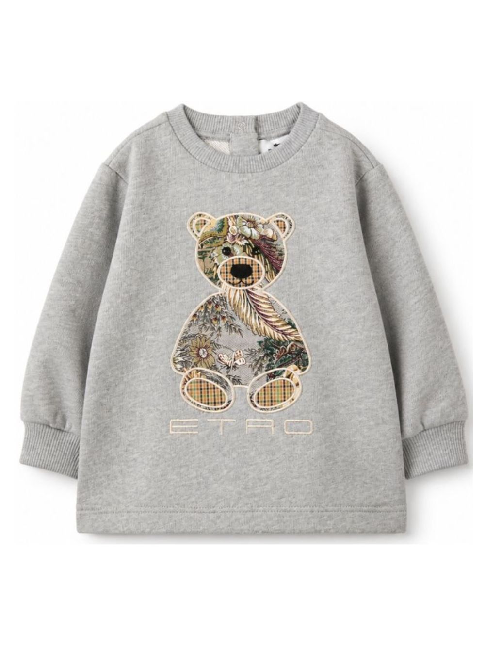 Felpa per neonato Etro Kids grigia con stampa orsetto sul davanti GZ4500 Z3188 806 ETRO KIDS 