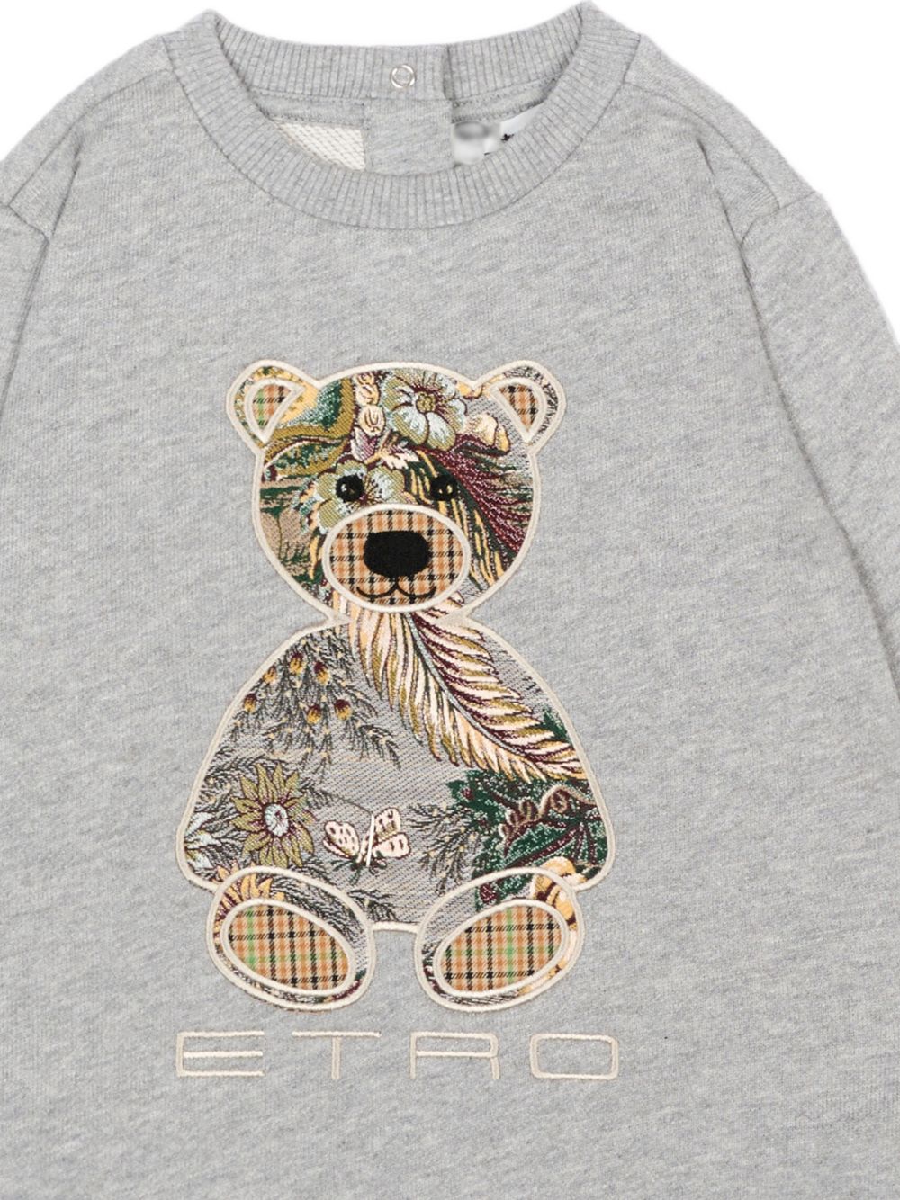 Felpa per neonato Etro Kids grigia con stampa orsetto sul davanti GZ4500 Z3188 806 ETRO KIDS 