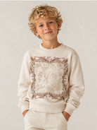 Felpa per bambino Etro Kids beige con stampa Paisley sul davanti GZ4A30 Z3183 115 ETRO KIDS 