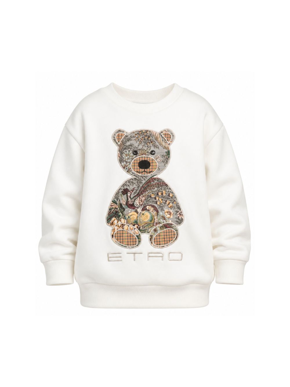 Felpa per bambino Etro Kids bianca con ricamo orsetto sul davanti GZ4P10 Z3183 102 ETRO KIDS 