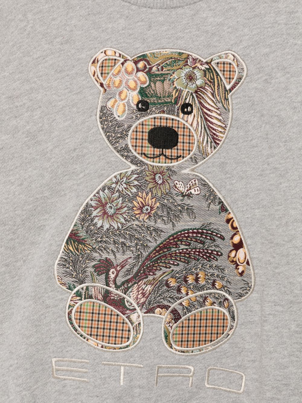 Felpa per bambino Etro Kids grigia con ricamo orsetto sul davanti GZ4P10 Z3188 806 ETRO KIDS 
