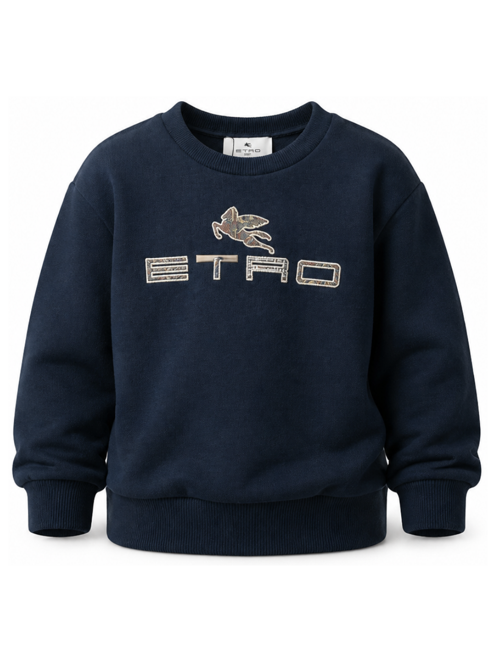 Felpa per bambino Etro Kids blu con motivo pegaso ricamato sul davanti GZ4P20 Z3183 617 ETRO KIDS 