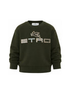 Felpa per bambino Etro Kids verde con logo sul davanti GZ4P20 Z3183 70J ETRO KIDS 