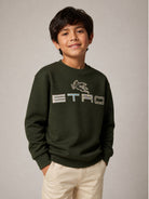 Felpa per bambino Etro Kids verde con logo sul davanti GZ4P20 Z3183 70J ETRO KIDS 
