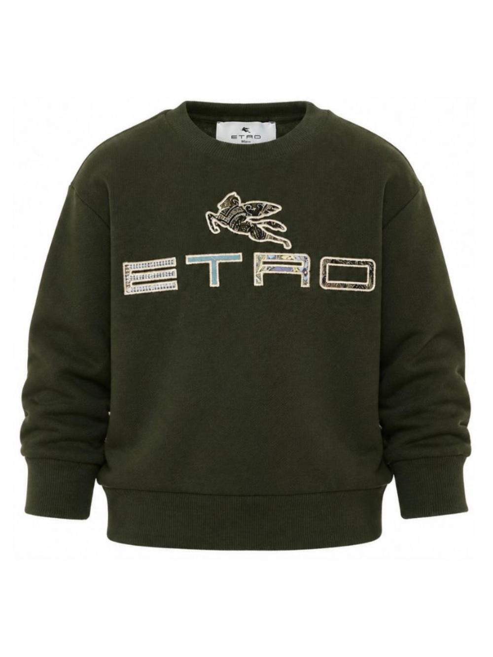 Felpa per bambino Etro Kids verde con logo sul davanti GZ4P20 Z3183 70J ETRO KIDS 