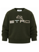 Felpa per bambino Etro Kids verde con logo sul davanti GZ4P20 Z3183 70J ETRO KIDS 