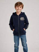 Felpa per bambino Etro Kids blu navy con chiusura frontale con zip GZ4P30 Z3183 617 ETRO KIDS 