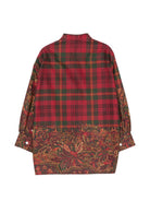 Camicia per bambina Etro Kids rossa a quadri con stampa paisley GZ5A20 P0632 418MC ETRO KIDS 