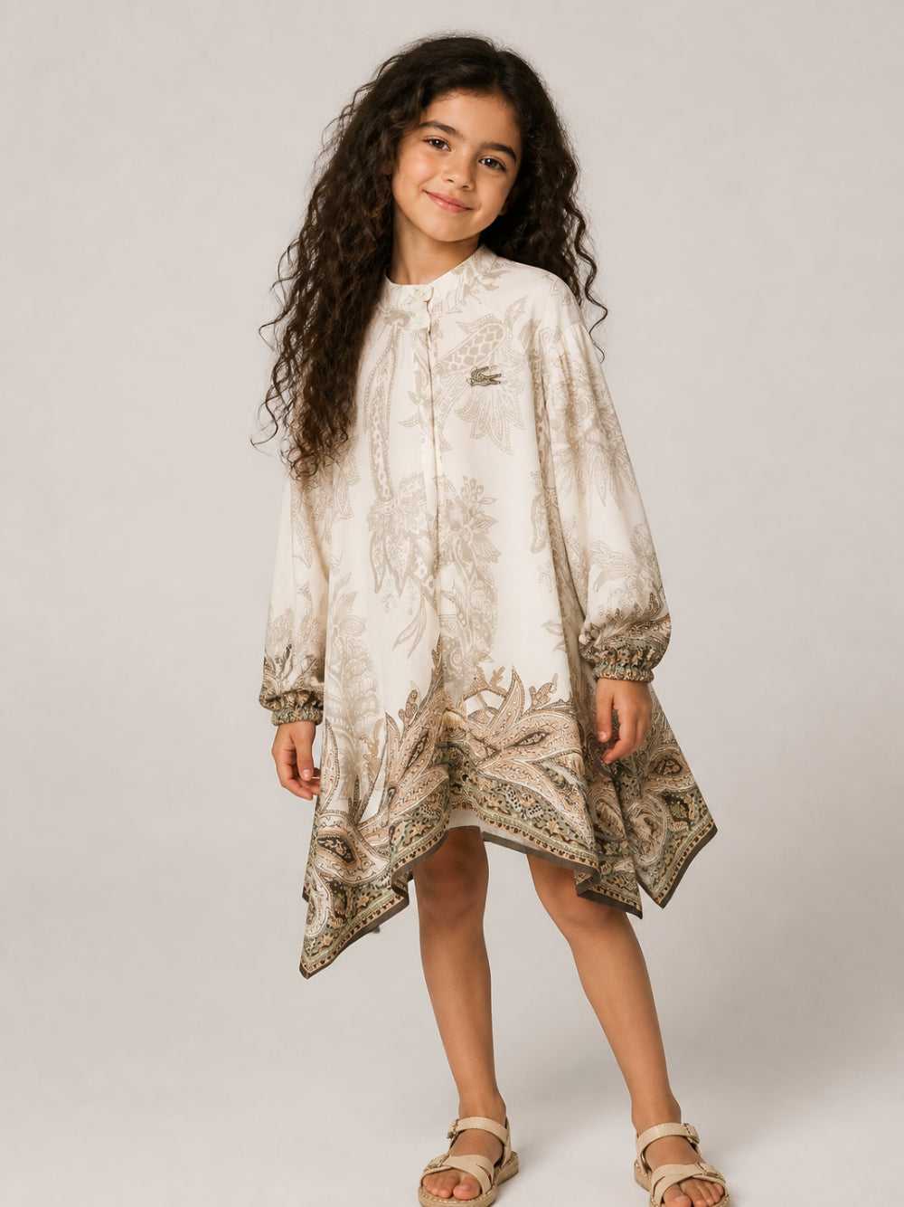 Abito per bambina Etro Kids beige con stampa Paisley all-over GZ5A30 K0323 102BG ETRO KIDS 