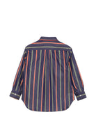 Camicia Pegaso per bambino Etro Kids blu con motivo a righe GZ5H10 P0622 617VE ETRO KIDS 