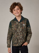 Camicia per bambino Etro Kids verde con stampa Paisley all-over GZ5H40 P0632 719BL ETRO KIDS 