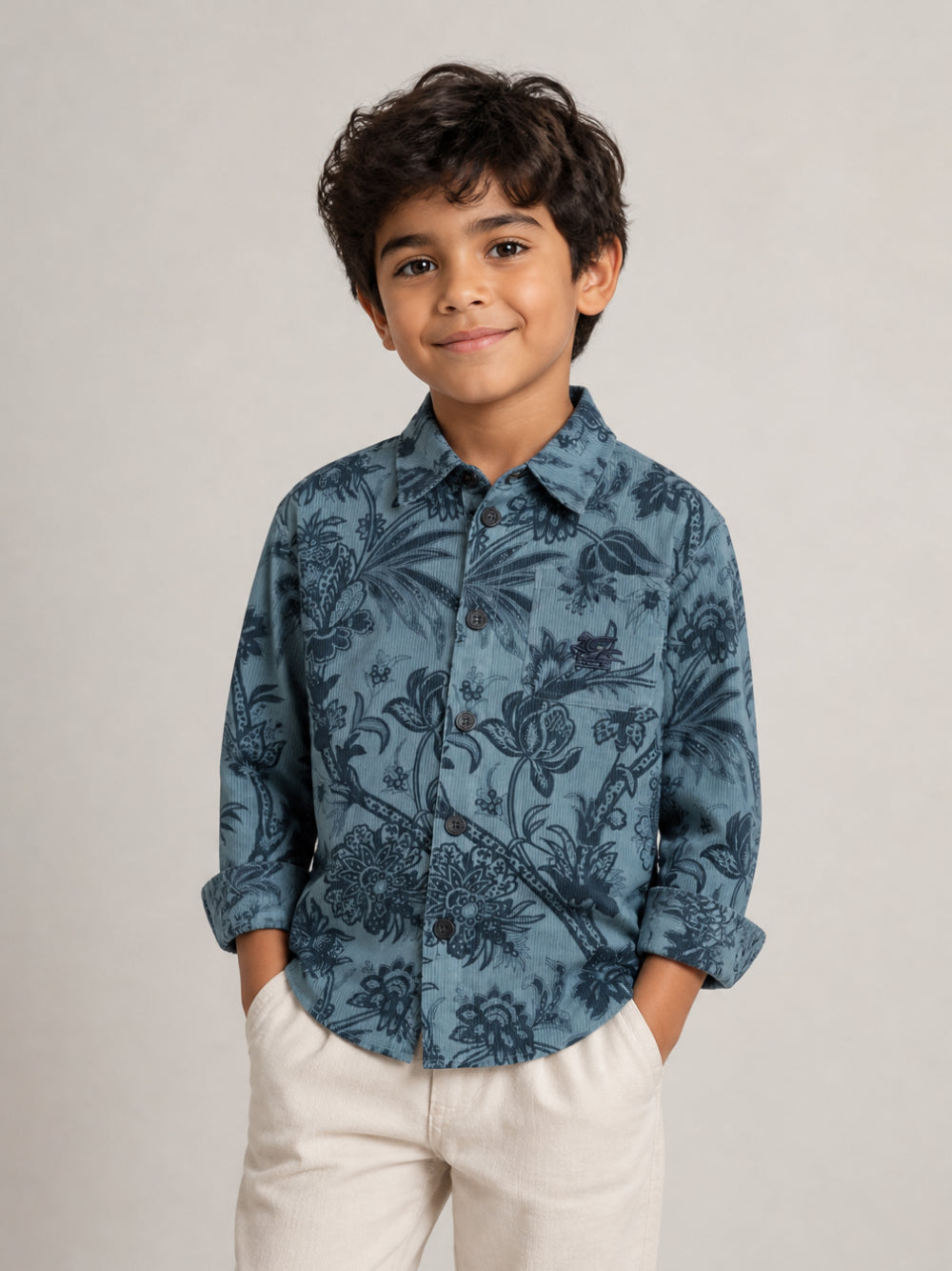 Camicia per bambino Etro Kids blu con stampa Paisley all-over GZ5H60 V0197 623BL ETRO KIDS 