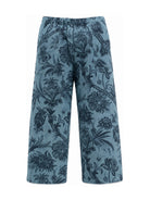 Pantaloni per bambino Etro Kids azzurri a coste con stampa a fiori GZ6H70 V0197 623BL ETRO KIDS 