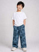 Pantaloni per bambino Etro Kids azzurri a coste con stampa a fiori GZ6H70 V0197 623BL ETRO KIDS 