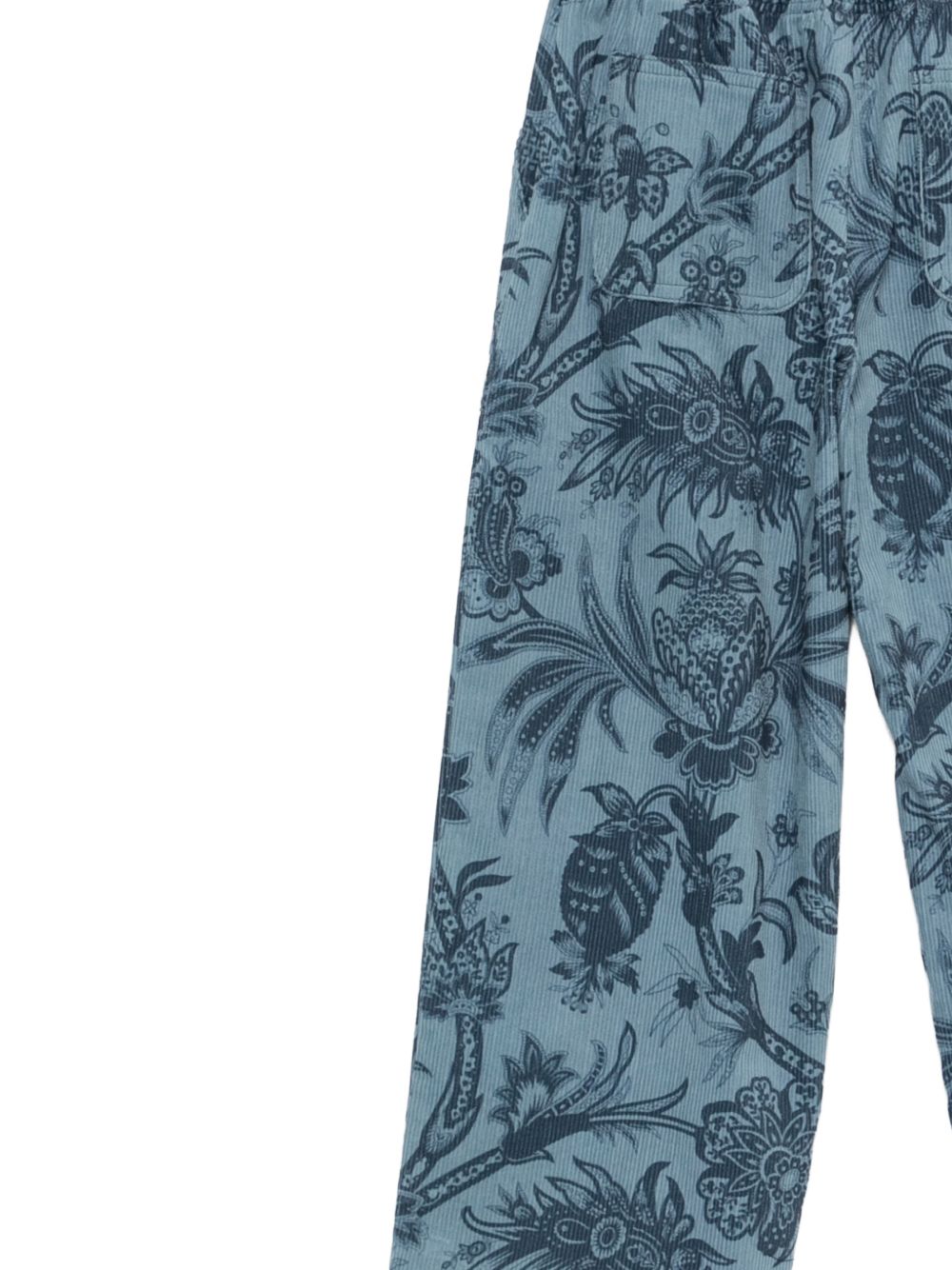 Pantaloni per bambino Etro Kids azzurri a coste con stampa a fiori GZ6H70 V0197 623BL ETRO KIDS 