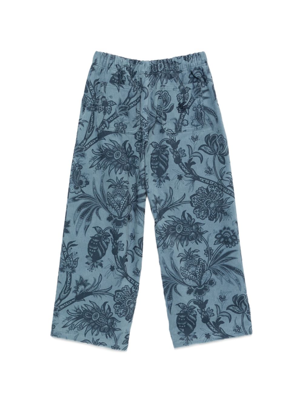 Pantaloni per bambino Etro Kids azzurri a coste con stampa a fiori GZ6H70 V0197 623BL ETRO KIDS 